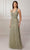 Adrianna Papell Platinum 40426 - Sequined Halter V-neck Gown Prom Dresses