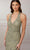 Adrianna Papell Platinum 40426 - Sequined Halter V-neck Gown Prom Dresses