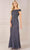 Adrianna Papell Platinum 40435 - Off-Shoulder Beaded Dress Special Occasion Dress 0 / Gunmetal