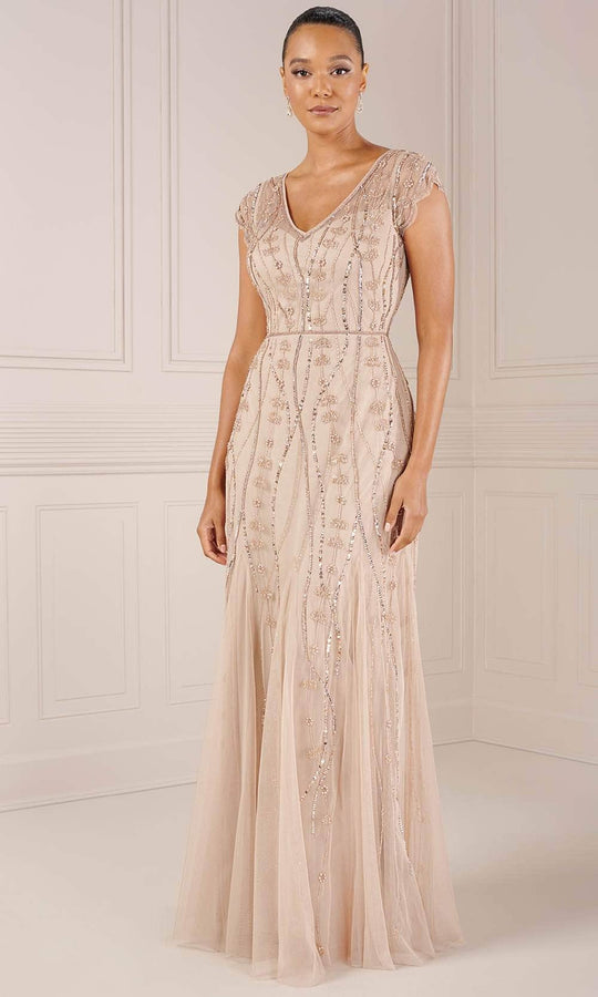 Adrianna Papell Platinum 40442 - Short Sleeve Evening Dress