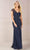 Adrianna Papell Platinum 40442 - Short Sleeve Evening Dress Evening Dresses 0 / Navy