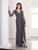 Adrianna Papell Platinum 40454 - Sheer Long Sleeve Beaded Evening Gown Special Occasion Dress