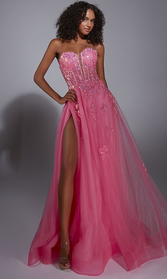 Aerie Couture 298 - Strapless Corset Gown with Glitter Tulle