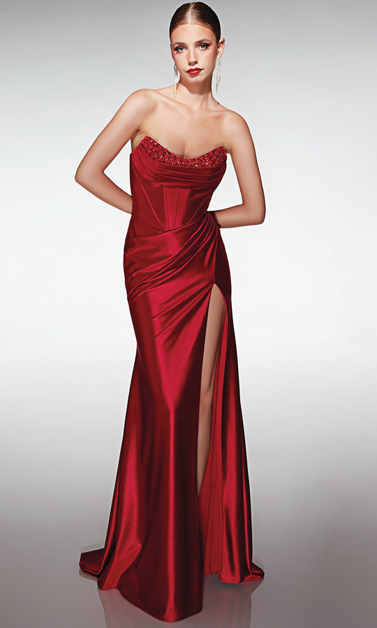 Aerie Couture 382 - Stretch Satin Gown with Slit