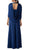 Aidan Mattox MD1E207383 - Draped Sleeved Empire Satin Dress Evening Dresses