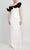 Alberto Makali 185401 - Ruffled One Shoulder Prom Gown Evening Dresses 6 / White Black
