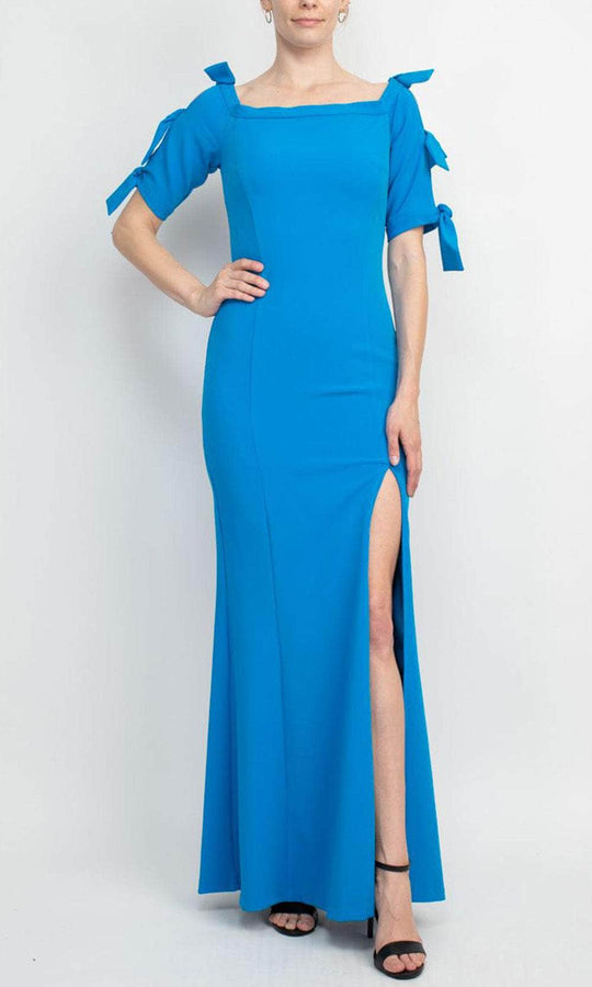 Alberto Makali 185656 - Bow Detailed Short Sleeve Long Dress
