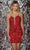 Aleta Couture 1067 - Plunging Motif Cocktail Dress Cocktail Dresses 000 / Red