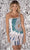 Aleta Couture 1068 - Beaded Cutout Cocktail Dress Cocktail Dresses 000 / Silver Multi