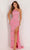 Aleta Couture 1103 - Beaded Asymmetric Slit Prom Dress Special Occasion Dress 000 / Bright Pink Silver