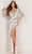 Aleta Couture 1123 - Long Sleeve Sequin Embellished Prom Dress Special Occasion Dress 000 / Nude/Silver