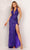Aleta Couture 1151 - Plunging Halter High Slit Evening Gown Special Occasion Dress 000 / Metallic Purple