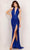 Aleta Couture 1151 - Plunging Halter High Slit Evening Gown Special Occasion Dress 000 / Royal