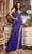 Aleta Couture 1228 - Plunging V-Neck Fringed Evening Gown Special Occasion Dress 000 / Dark Purple