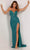 Aleta Couture 1228 - Plunging V-Neck Fringed Evening Gown Special Occasion Dress