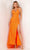 Aleta Couture 1269 - Crisscross Back Embellished Prom Gown Special Occasion Dress 000 / Orange