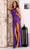Aleta Couture 704L - Asymmetrical Neck Sleeveless Prom Gown Prom Dresses 000 / Violet