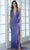 Aleta Couture 723L - Sequin Embellished Plunging V-Neck Prom Gown Evening Dresses 000 / New Purple