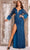 Aleta Couture 731L - Feather Detailed Long Sleeve Prom Gown Evening Dresses
