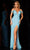 Aleta Couture 762 - Sequin Embellished Cold Shoulder Prom Gown Prom Dresses 000 / Fluorescent Sky
