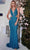 Aleta Couture 846 - Plunging V-Neck Side Cut-Out Detailed Prom Gown Prom Dresses 000 / Turquoise