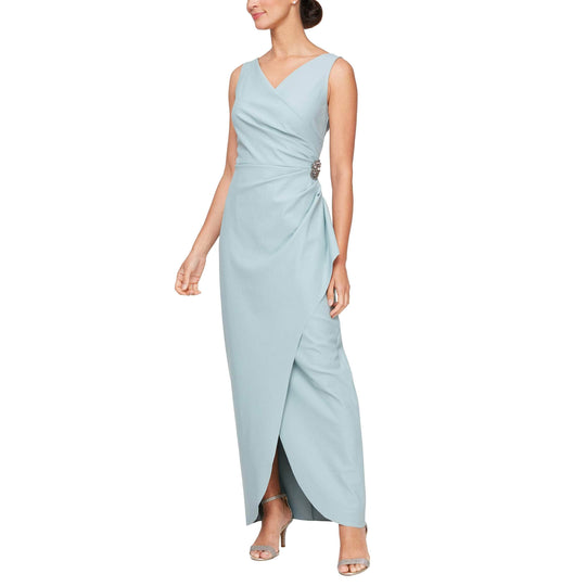 Alex Evenings - 134200 Sleeveless Surplice Bodice Long Fitted Dress
