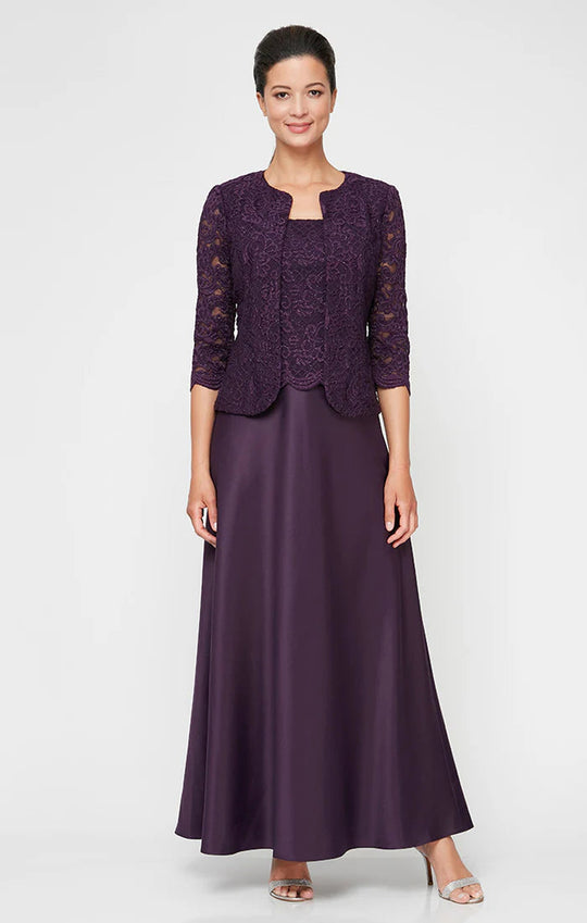 Alex Evenings - 81122326 Lace And Satin Dress With Jacket