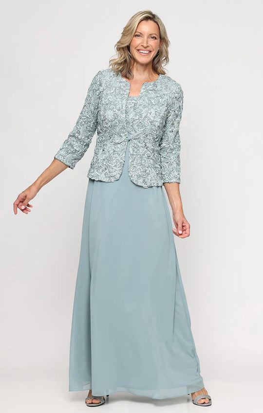 Alex Evenings 81122629 - Soutache Jacket Scoop Neckline Formal Gown