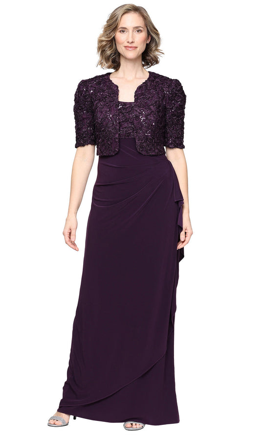 Alex Evenings 81122843 - Empire Waist Soutache Bolero Jacket Dress