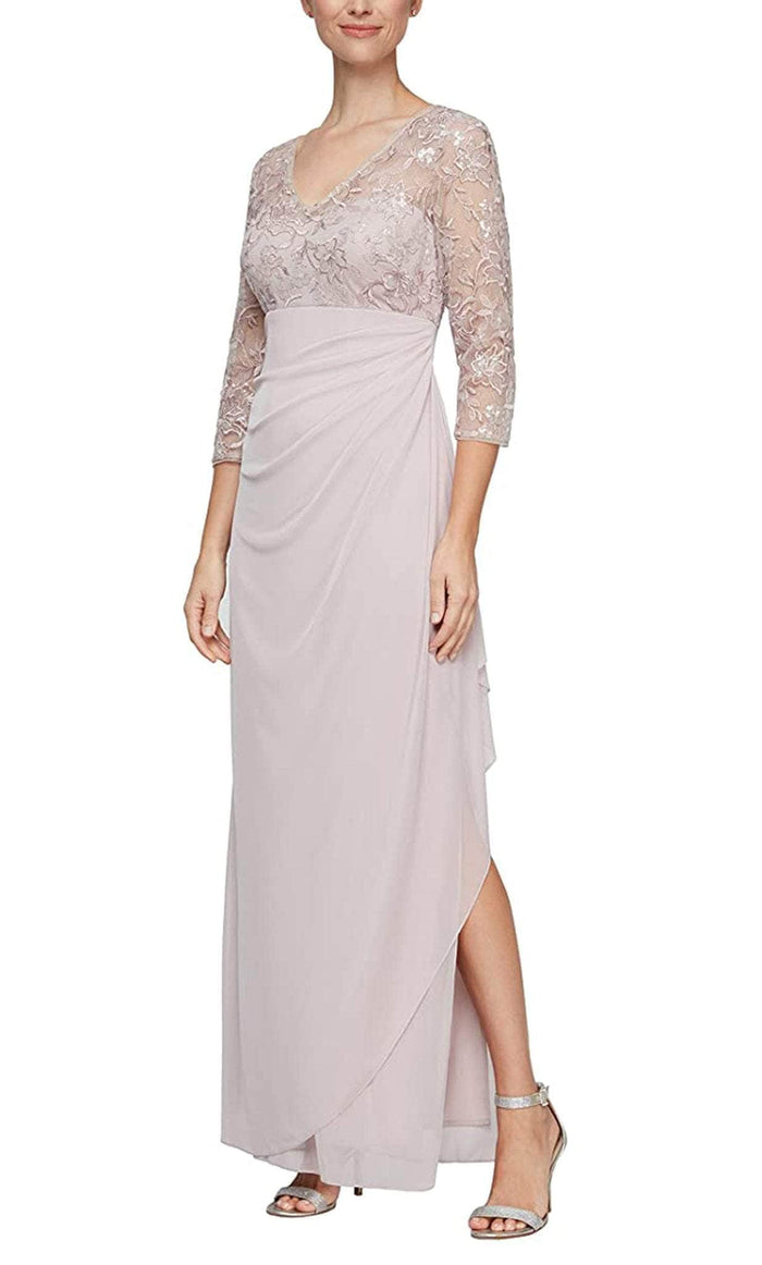 Alex Evenings 81171180 - Embroidered Soft Glam Formal Gown Evening Dresses 2 / Faded Rose