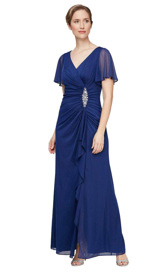 Alex Evenings 81321004 - Sheer Flutter Sleeve Sheath Dress