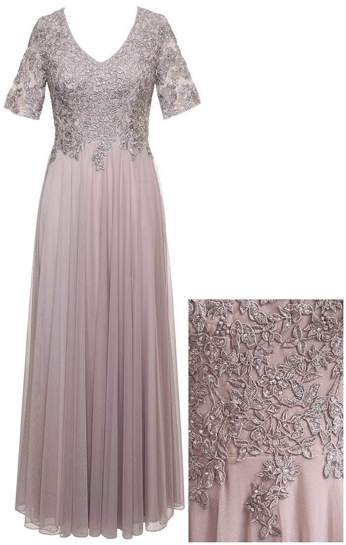 Alex Evenings - 8132988 Laced Bodice Chiffon Dress Mother of the Bride Dresses 2 / Taupe