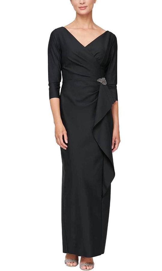 Alex Evenings 8134289 - Surplice V Neck Long Dress