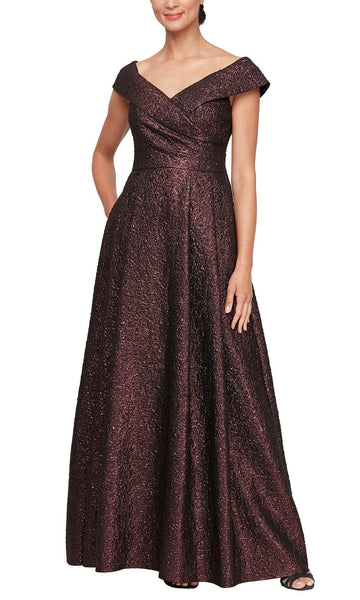 Alex Evenings 8157030 - Cap Sleeve Metallic Formal Gown Couture Candy Alex Evenings 8157030 - Cap Sleeve Metallic Formal Gown Couture Candy