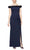 Alex Evenings 8160404 - 3D Floral Off Shoulder Neck Gown Evening Dresses 2 / Navy