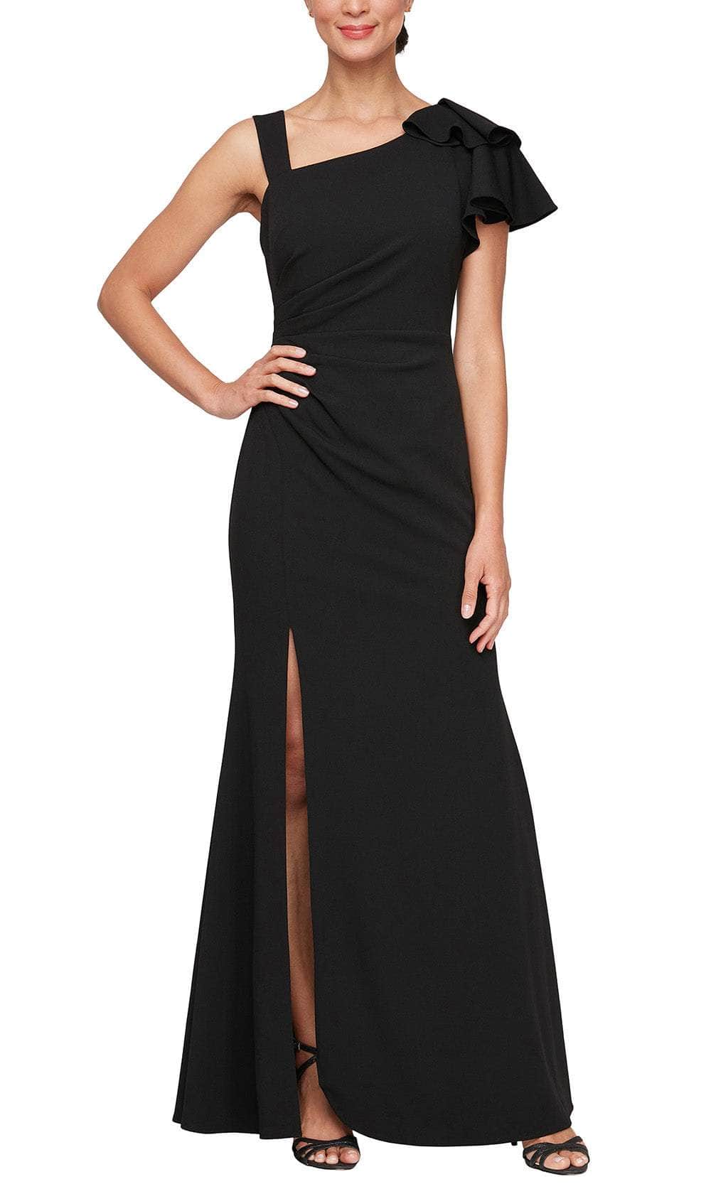 Alex Evenings 8160422 - Asymmetric Neck Side Slit Formal Gown Couture Candy Alex Evenings 8160422 - Asymmetric Neck Side Slit Formal Gown Couture Candy