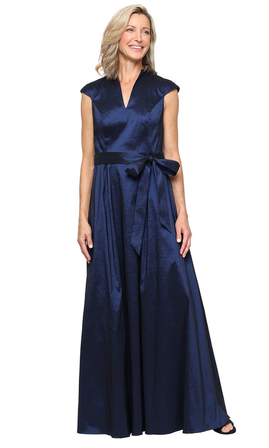 Alex Evenings 8166744 - Pleated V-Neck Belted Gown
