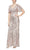 Alex Evenings - 8196611 Flutter Sleeves Sequined Long Gown Mother of the Bride Dresses 4 / Sand