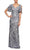 Alex Evenings - 8196611 Flutter Sleeves Sequined Long Gown Mother of the Bride Dresses 4 / Silver