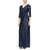 Alex Evenings - 8196646 Sequined V-Neck Column Gown Mother of the Bride Dresses 4 / Navy