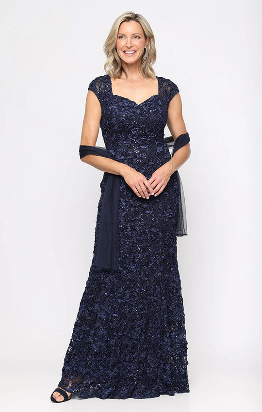 Alex Evenings 82122588 - Sweetheart Soutache Lace Gown with Shawl