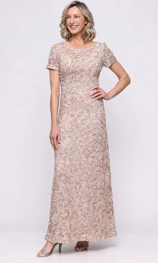 Alex Evenings 82122670 - Soutache Lace Short Sleeve Formal Gown