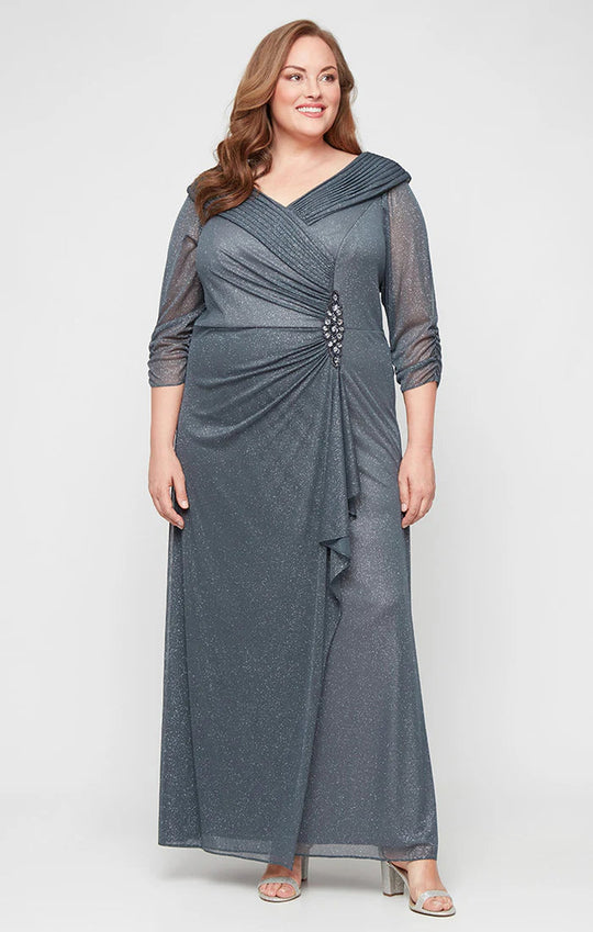 Alex Evenings 8433121 - Portrait Collar V-Neck Sheath Dress