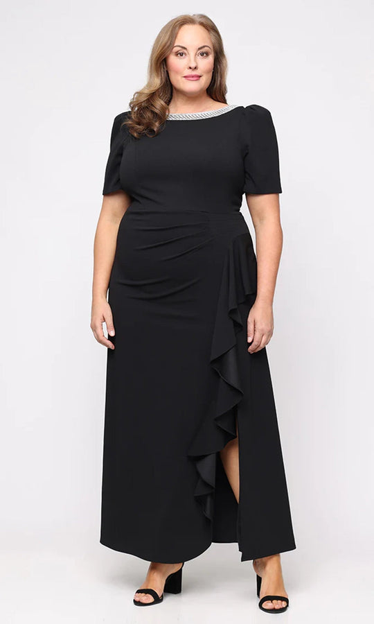 Alex Evenings 8460436 - Beaded Trim Bateau Column Formal Gown