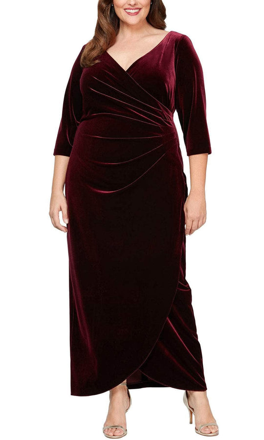 Alex Evenings 84918583 - Wrap Velvet Evening Dress