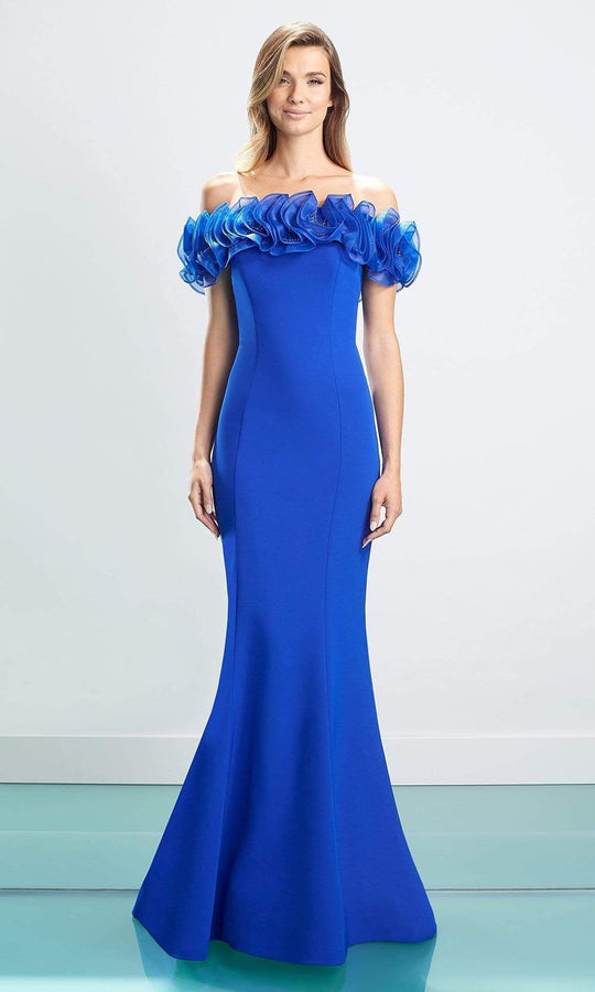 Alexander by Daymor - 1461 Ruffled Off Shoulder Long Gown