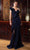 Alexander by Daymor 1583 - Ruffled One Shoulder Evening Gown Special Occasion Dress 00 / Navy