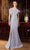 Alexander by Daymor 1586 - Off Shoulder Pleated Bodice Evening Gown Special Occasion Dress 00 / Dove Grey