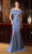 Alexander by Daymor 1586 - Off Shoulder Pleated Bodice Evening Gown Special Occasion Dress 00 / Periwinkle