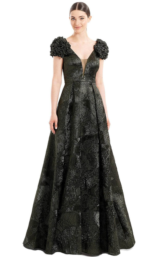 Alexander by Daymor 1651 - Ruffled Cap Sleeve Evening Gown